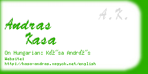 andras kasa business card